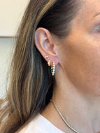 Microset Yellow Gold Diamond Hoop (1 inch, 1.80cts)