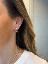 Load image into Gallery viewer, Ruby and Diamond Hoops