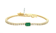 Diamonds with Emerald Stone Wrist Tennis