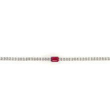 Load image into Gallery viewer, Tennis Bracelet with Ruby Stone