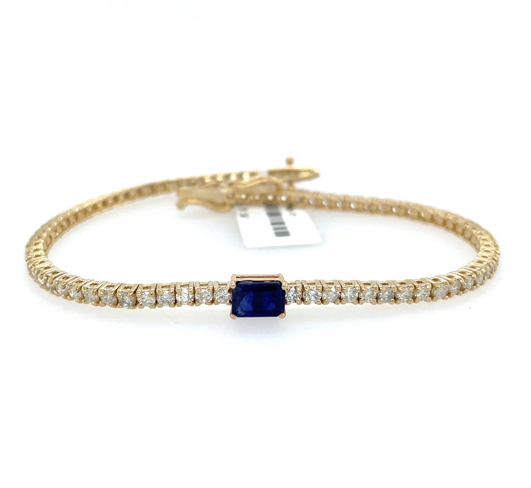 Sapphire Emerald Cut Tennis Bracelet