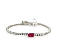 Load image into Gallery viewer, Tennis Bracelet with Ruby Stone