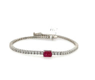 Diamond with Ruby Stone Wrist Tennis