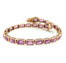 Load image into Gallery viewer, Pink Sapphire Bezel Wrist Tennis
