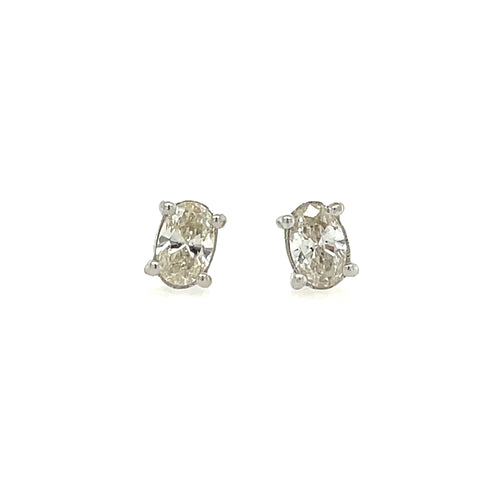 Oval Diamond Stud