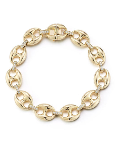 Jumbo Gold Diamond Link Bracelet