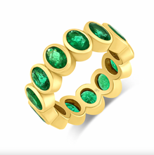 Load image into Gallery viewer, Oval Emerald Eternity Band