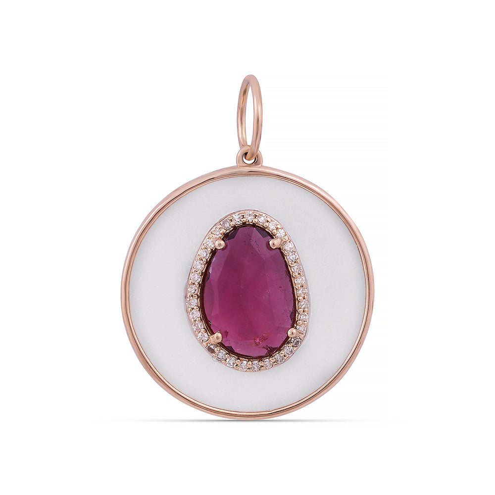 Tourmaline Diamond Charm