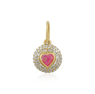Pink Opal Heart Charm