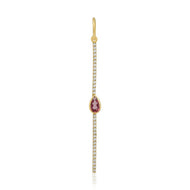Tourmaline Teardrop & Diamond Charm