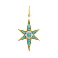 Turquoise and Diamond Starburst Charm