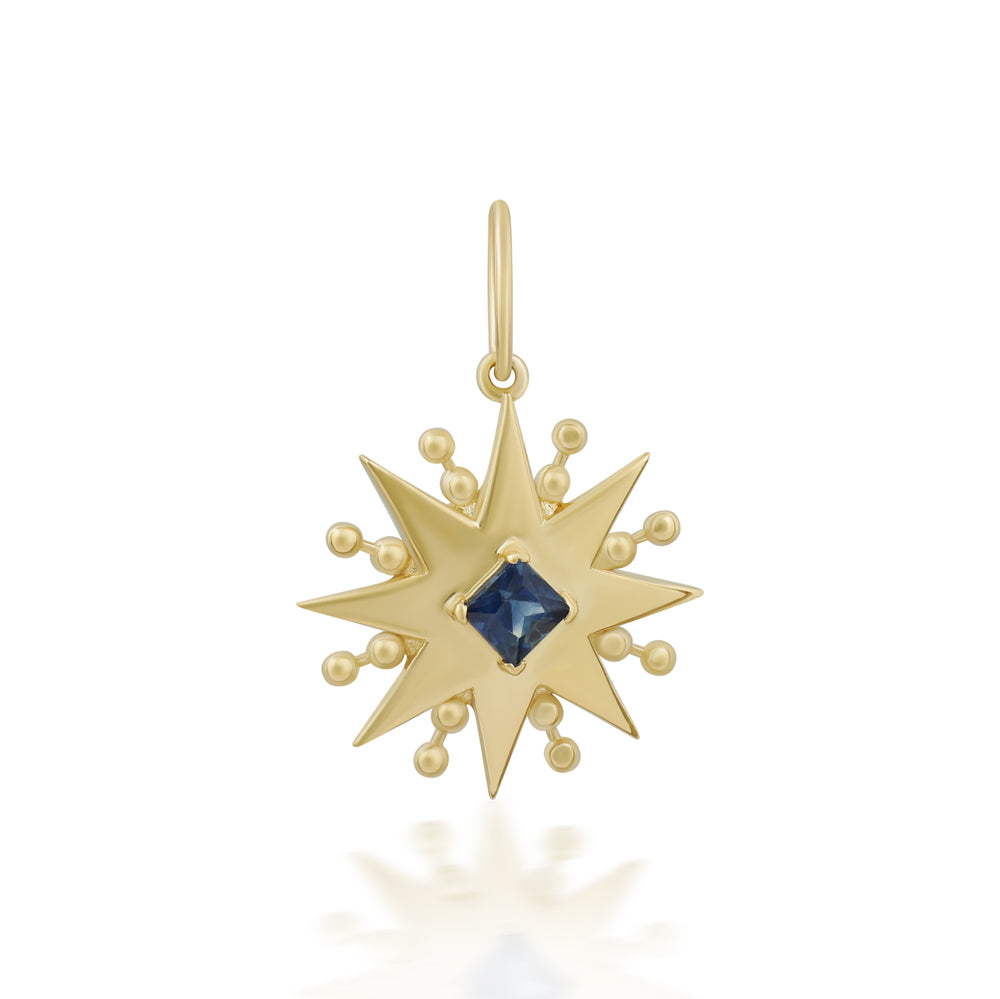 Sapphire Starburst Charm