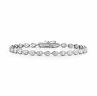 Plain Bezel Pear Diamond Wrist Tennis