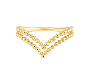 Double Beaded Chevron Ring