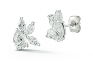 Pear Diamond with 3 Marquise Diamonds Studs