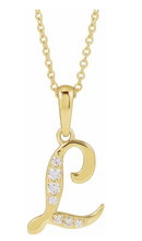 Load image into Gallery viewer, Diamond Initial Necklace
