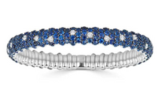 Load image into Gallery viewer, Black and White Diamond Domed Stretch Bracelet