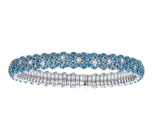 Load image into Gallery viewer, Black and White Diamond Domed Stretch Bracelet
