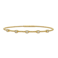 Squared Bezel Beaded Flex Bangle