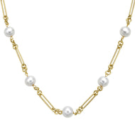 Mixed Link Pearl Necklace