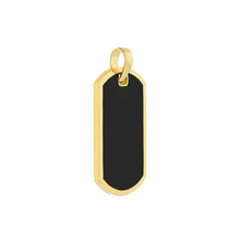 Load image into Gallery viewer, Fancy Black Enamel Dog Tag with Border Pendant