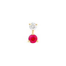 Load image into Gallery viewer, Ruby &amp; Diamond Stud Earrings (1/8tcw)