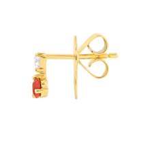 Load image into Gallery viewer, Ruby &amp; Diamond Stud Earrings (1/8tcw)