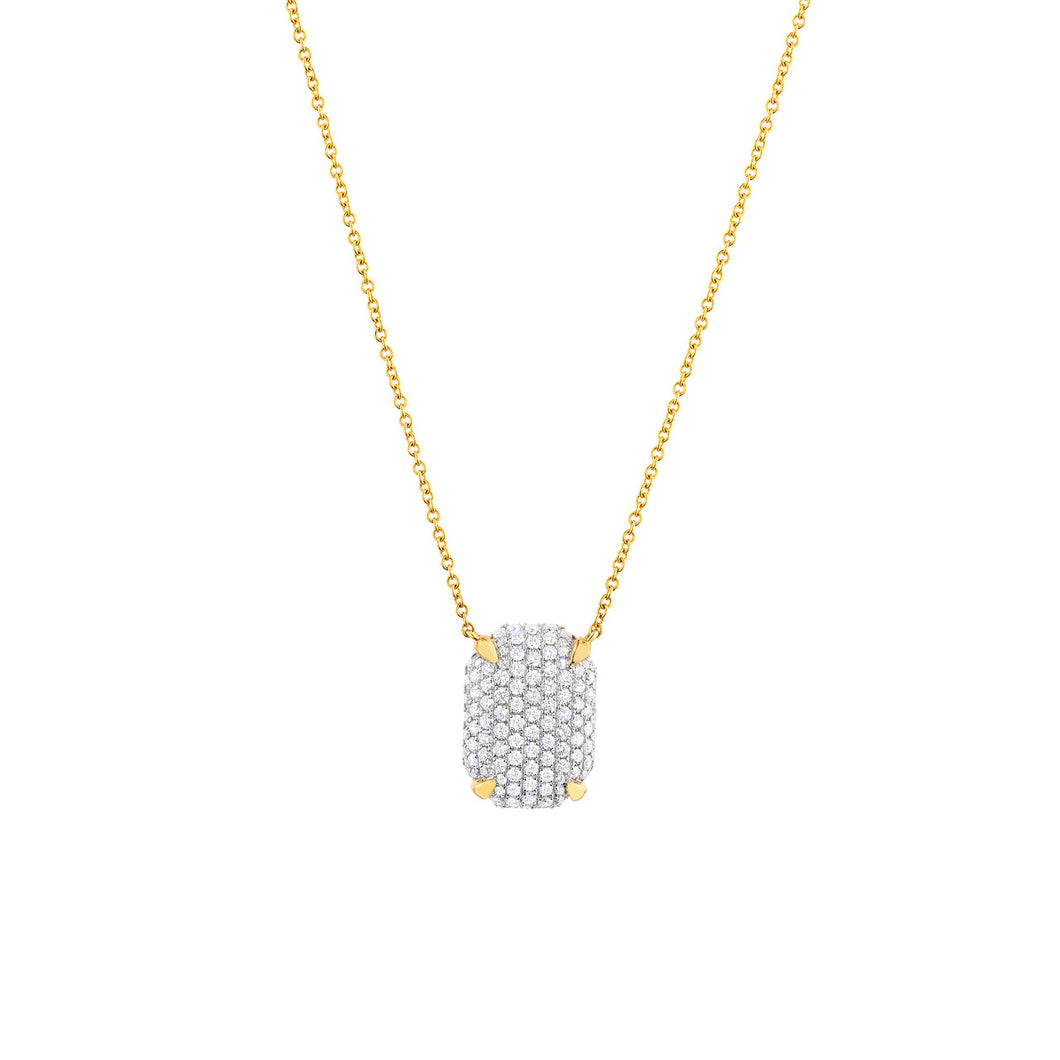 Diamond Pave Rectangle Necklace