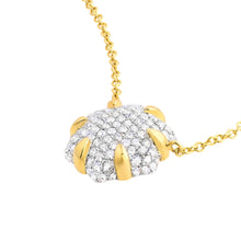 Load image into Gallery viewer, Diamond Pave Hexagon Pendant Necklace