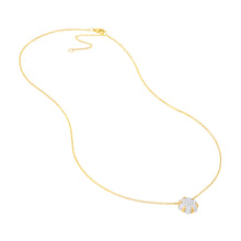 Load image into Gallery viewer, Diamond Pave Hexagon Pendant Necklace