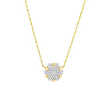 Load image into Gallery viewer, Diamond Pave Hexagon Pendant Necklace