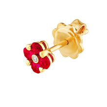 Load image into Gallery viewer, Ruby Flower Stud Earrings