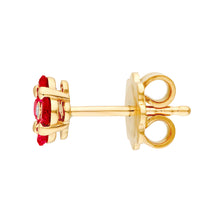 Load image into Gallery viewer, Ruby Flower Stud Earrings