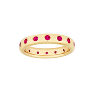 Round Ruby Straight Band Ring