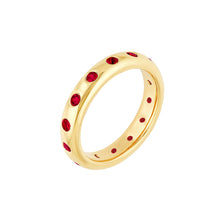 Load image into Gallery viewer, Round Ruby Straight Band Ring