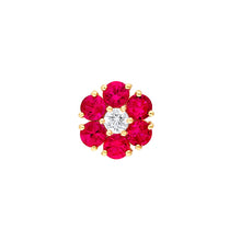Load image into Gallery viewer, Ruby &amp; Diamond Cluster Stud Earrings