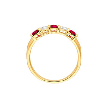 Load image into Gallery viewer, 5 Stone Round Ruby &amp; Diamond Ring