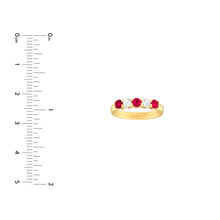 Load image into Gallery viewer, 5 Stone Round Ruby &amp; Diamond Ring