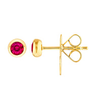 Round Ruby Stud Earrings (4mm)