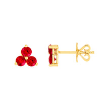Load image into Gallery viewer, Ruby Trio Stud Earrings