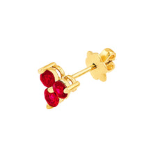 Load image into Gallery viewer, Ruby Trio Stud Earrings (3mm)
