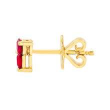 Load image into Gallery viewer, Ruby Trio Stud Earrings (3mm)
