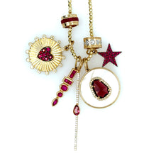 Load image into Gallery viewer, Tourmaline Teardrop &amp; Diamond Charm