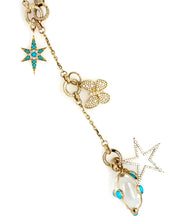 Load image into Gallery viewer, Turquoise and Diamond Starburst Charm