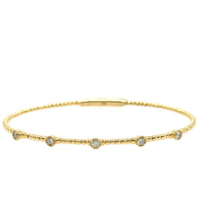 Load image into Gallery viewer, Round Bezel Beaded Flex Bangle
