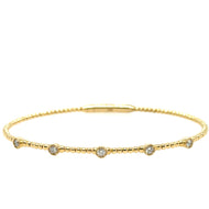 Round Bezel Beaded Flex Bangle