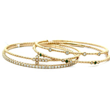 Load image into Gallery viewer, Emerald and Diamond Flex Bangle