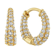 Multi-Row Diamond Pavé Huggie Earrings