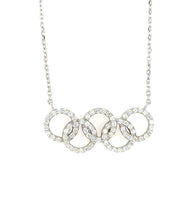 Load image into Gallery viewer, White Gold Olympic Rings Necklace with Diamonds