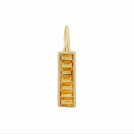 Yellow Gemstone Bar Charm Spacer
